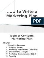 How To Write A Marketing Plan