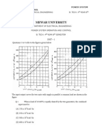 Objective Type Questions For - Power System Operation and Control Final Year