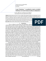 "I Am Not Gay Says A Gay Christian." A Qualitative Study On Beliefs and Prejudices of Christians Towards Homosexuality in Zimbabwe