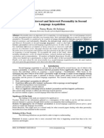 The Role of Extrovert and Introvert Personality in Second Language Acquisition