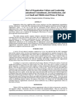 Examining The Effect of Organization Culture and Leadership Behaviors On Organizational Commitment, Job Satisfaction, and Job Performance