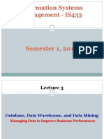 Database, Data Warehouse and Data Mining