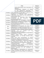 Equipment Design Thesis List (2005-2013)