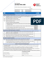 1-And 2-Rescuer Adult BLS With AED Skills Testing Sheet: BLS For Healthcare Providers Course