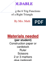 Foldable: Identifying The 6 Trig Functions of A Right Triangle