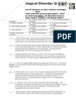 Psychological Disorder Quiz Key sp15