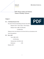 (FINA2207: Business Analysis and Valuation) Solution To Workshop 1 Questions