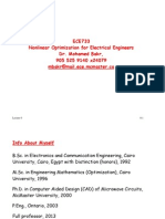 Non Linear Optimization in EENG Lecture - 00