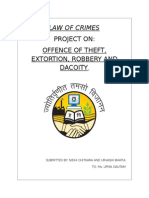 Offences of Theft, Robbery, Extortion, Dacoity