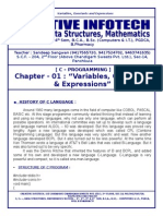 Chapter - 01: "Variables, Constants & Expressions": (C - Programming)