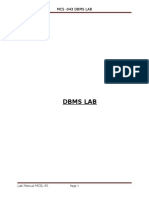 Dbms Lab Manual