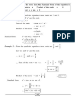 If M' and N' Are The Roots Then The Standard Form of The Equation Is - (Sum of The Roots) X + Product of The Roots 0 - (M + N) X + MN 0