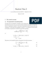 Handout Class 3: 1 The Model Economy