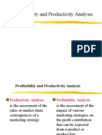 Productivity and Profitability Analysis