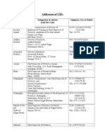 Addresses of Cifs: Name of The State/Union Territory Designation & Address (With Pin Code) Telephone, Fax & Mobile