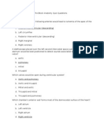 Cardiac and Pulmonary Pre Block Anatomy Quiz Questions