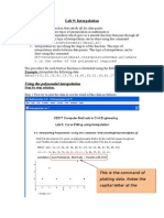 Lab 9: Interpolation: Using The Polynomial Interpolation