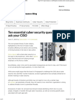 Ten Essential Cyber Security Questions To Ask Your CISO