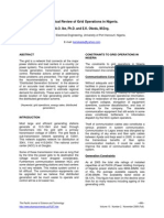 A Critical Review of Grid Operations in Nigeria.: A.O. Ibe, Ph.D. and E.K. Okedu, M.Eng