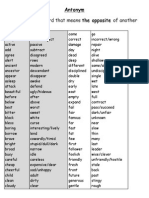 An Antonym Is A Word That Means The Opposite of Another Word