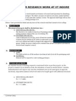 Proposal For Research Work at Iit Indore: Projects