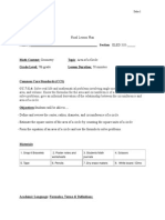 Final Lesson Plan Area of A Circle