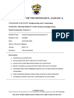 Chemical Engineering Thermodynamics Final Examination