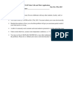 ECE 467 Solar Cells and Their Applications Midterm Exam I Due Feb. 27th, 2015 Name