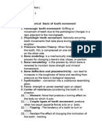 Mechanical Basis of Tooth Movement