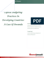 Capital Budgeting Practices in Developing Countries