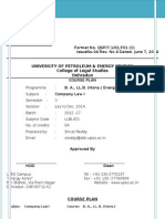 Course Plan - Company Law I