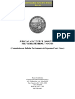 CJP Self-Represented Litigants Compendium: Judicial Misconduct Involving Self-Represented Litigants - California Code of Judicial Ethics - California Commission on Judicial Performance Director Victoria B. Henley Chief Counsel - California Supreme Court Chief Justice Tani Cantil-Sakauye, Justice Mariano-Florentino Cuellar, Justice Ming Chin, Justice Carol Corrigan, Justice Kathryn Werdegar, Justice Goodwin Liu, Justice Leondra Kruger Supreme Court - Judicial Council of California Chair Tani G. Cantil-Sakauye - CJP San Francisco