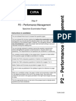 CIMA - P2 - Performance Management - Specimen Papers - Qs - Nov - 2009