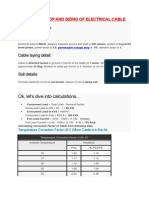 Voltage Drop and Sizing of Electrical Cable