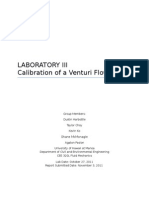 Fluid Mechanics Lab Venturi Meter