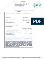 Electricity Consumption Bill For LT Consumers Only