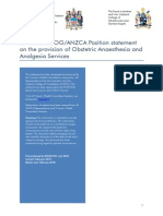 Wpi 14 2014 Position Statement On The Provision of Obstetric Anaesthesia and Analgesia Services