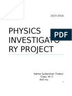 Physics Investigatory Project