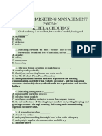  Marketing Management MCQ