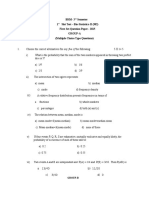 BHM-3 Semester 1 Slot Test - Bio-Statistics-II (302) First Set Question Paper - 2015 Group-A (Multiple Choice Type Questions)