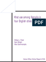 Khat Use Among Somalis in Four English Cities - UK Home Office Report