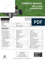 Owner'S Manual: HRS216SDA Lawn Mower