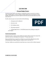 Life Skills Math Personal Budget Project: Marital Status/Dependents