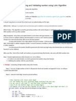 18th July 2012 Generating and Validating Number Using Luhn Algorithm