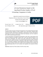 The Internal Lean Dimensions Impact On The Manufacturing Based Product Quality of Food Processing Companies in Jordan