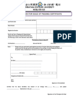 KSLU Appln For Passing Certificate