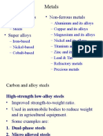 Metals: - Ferrous Metals - Non-Ferrous Metals