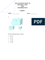 SJK (T) Kahang Batu 24 Monthly Test 2010 Mathematics Paper 1