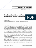 Issues: The Scientific Attitude and Science Education: Critical Reappraisal