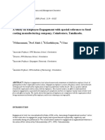 A Study On Employee Engagement With Special Reference To Steel Casting Manufacturing Company, Coimbatore, Tamilnadu